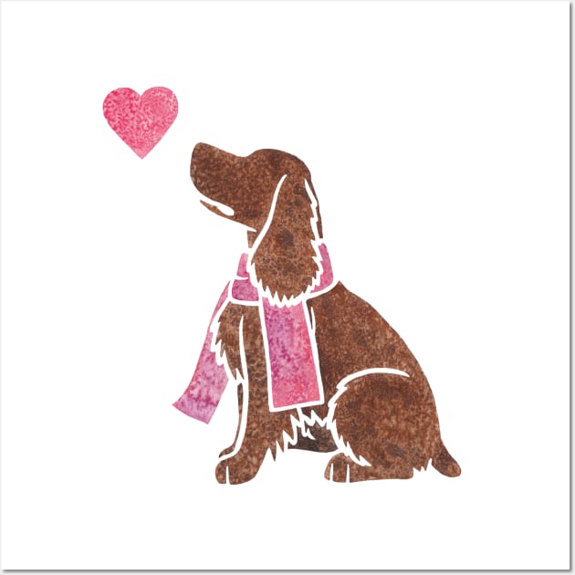 Watercolour Field Spaniel Wall Art by animalartbyjess